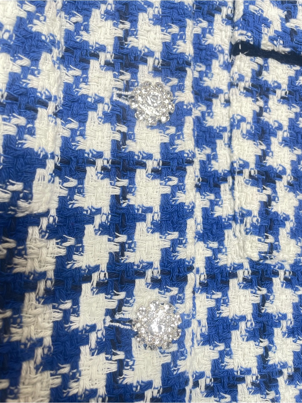 Zara Jewel Button Textured Houndstooth Jacket Size S - Picture 5 of 7